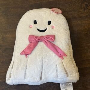 Cute Ghost Plush pillow with Pink Bow